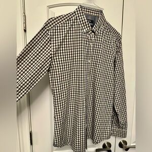 Boss Men's Black and Cream Checked Button-Down Oxford Shirt